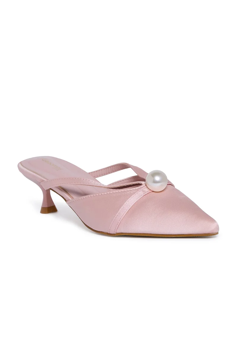 Geoomnii Geoomnii Mid Heel Mules for Women – Stylish Backless Slip-On Heels for Office, Party & Everyday Wear