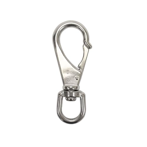 Scuba Choice Swivel Eye Snap Hook – 16mm Opening, Heavy-Duty Stainless Steel Marine Clip for Boating & Fishing – Rust & Corrosion Resistant, 11.8cm Stainless Steel - Image 1