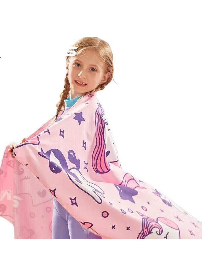 Swans Children'S Bath Towel Cape, Swimming Beach Towel, Cartoon Quick-Drying Absorbent Towel For Girls And Boys, Unicorn Design - Image 1