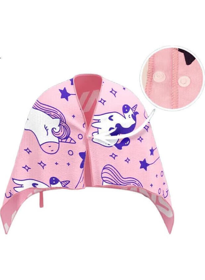 Swans Children'S Bath Towel Cape, Swimming Beach Towel, Cartoon Quick-Drying Absorbent Towel For Girls And Boys, Unicorn Design - Image 3
