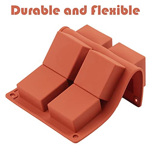 Ocmoiy 3Pcs Silicone Brownie Pan 2" x 2" x 1" Square Chocolate Baking Molds for Brownie Bites, Muffins, Fudges, Truffles, Keto Fat Bombs - Image 4