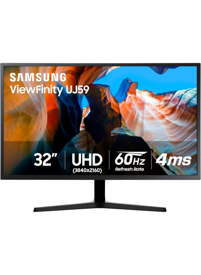 سامسونج شاشة أعمال 32 بوصة 4K UHD، ألوان 1B، 60 هرتز، 4 مللي ثانية، شاشة مزدوجة، شاشة كمبيوتر محمول، متوافقة مع حامل الشاشة/الناهض/التركيب، AMD FreeSync، الألعاب، HDMI، DP، أسود - Image 1