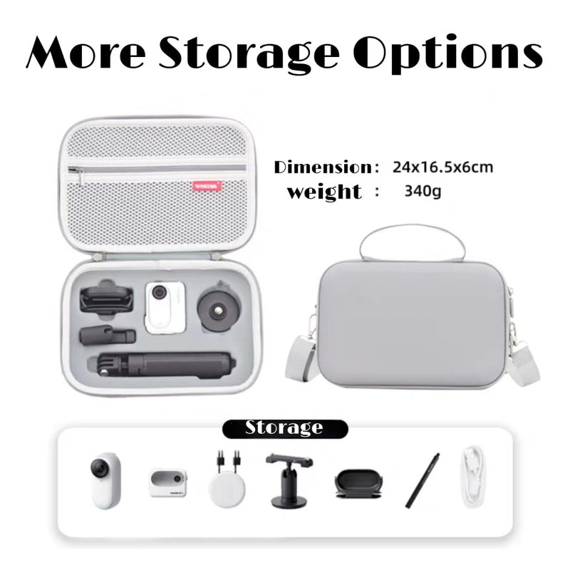 GetZget® Carrying Case Bag for Inst360 Go 3/ Go 3S & Accessories Storage Protective PU Case - Image 4