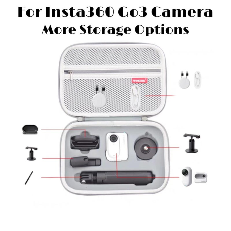 GetZget® Carrying Case Bag for Inst360 Go 3/ Go 3S & Accessories Storage Protective PU Case - Image 3