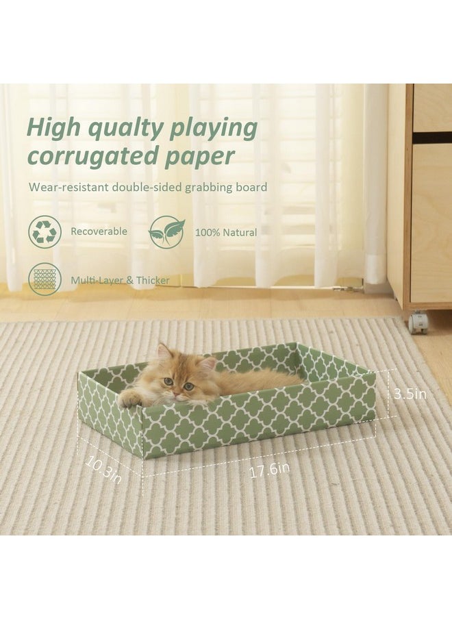 MECOOL MECOOL Cat Scratching Board，3PC Scratch Pad with Box，Reversible Corrugated Scratcher Cardboard and Lounge Bed for Indoor Cats, Catnip  - Image 3