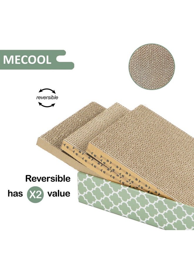 MECOOL MECOOL Cat Scratching Board，3PC Scratch Pad with Box，Reversible Corrugated Scratcher Cardboard and Lounge Bed for Indoor Cats, Catnip  - Image 4