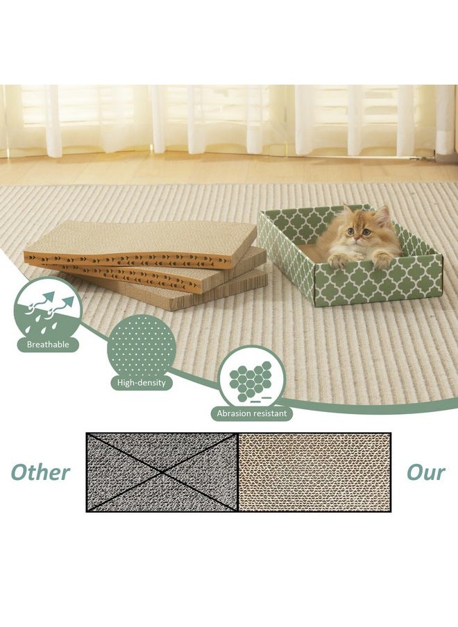 MECOOL MECOOL Cat Scratching Board，3PC Scratch Pad with Box，Reversible Corrugated Scratcher Cardboard and Lounge Bed for Indoor Cats, Catnip  - Image 5