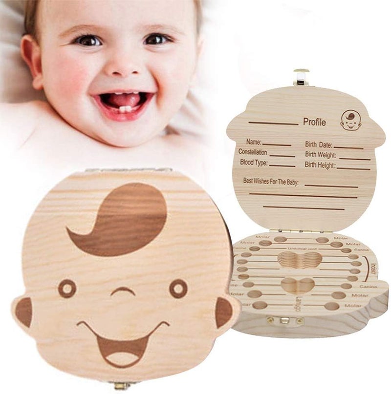 klarako Baby Tooth Keepsake Box Cute Children Tooth Fairy Box Tooth Holder Container,Baby Teeth Save Box Organizer Child Tooth Storage to Keep Childhood Memory Personalized Customized for Boys - Image 1