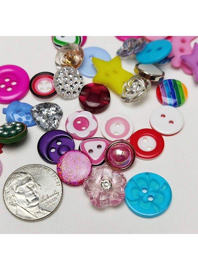 شينكو كرافت 100 قطعة من الأزرار البلاستيكية الصغيرة العشوائية التي يمكنك صنعها بنفسك ملحقات الخياطة اليدوية (مزيج) - Image 2