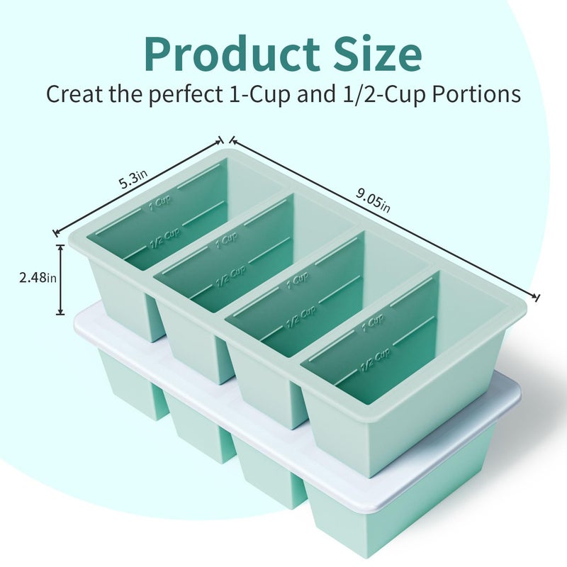 GGOW Silicone Freezer Tray for Sauce Cube: GGOW Silicone Freezing Tray for Soup Storage - Freeze 250mL 125mL Souped Broth Portion - Image 3