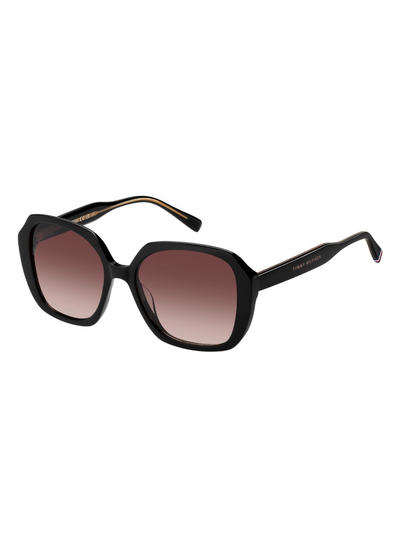 TOMMY HILFIGER Women's UV Protection Square Shape Acetate Sunglasses TH 2105/S BROWN 50 - Lens Size: 50.4 Mm - Black - Image 1