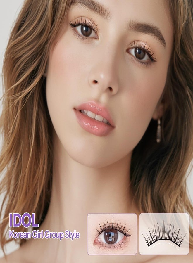 MLEN DIARY Self Adhesive Lash Clusters DIY Eyelash Extensions C Curl Natural 42Pcs Pre-Glued Cluster Lashes 11-13MM No Glue Individual Lashes Self Application at Home(Idol) - Image 4