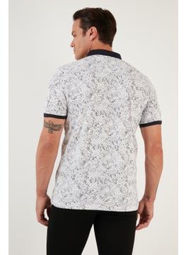 Buratti Patterned Cotton Slim Fit Polo T Shirt Men's Polo T Shirt 646B3540  - Image 5