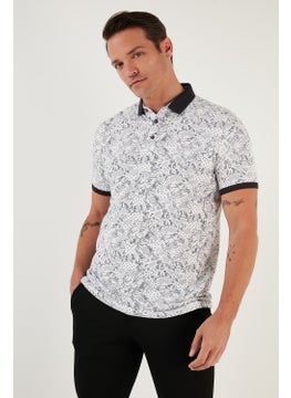 Buratti Patterned Cotton Slim Fit Polo T Shirt Men's Polo T Shirt 646B3540  - Image 4