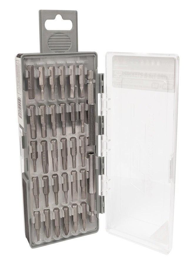 بيرفورمانس تول مجموعة أدوات الأداء W9046، 52 قطعة، مفك براغي ومقبس، مع مفتاح ربط بقطر 1/4 بوصة، ومقابس SAE ومتري، وبتات CR-V متنوعة في جراب قابل للطي - Image 3