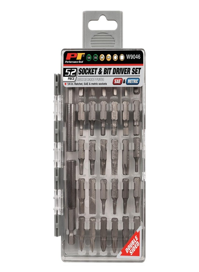 بيرفورمانس تول مجموعة أدوات الأداء W9046، 52 قطعة، مفك براغي ومقبس، مع مفتاح ربط بقطر 1/4 بوصة، ومقابس SAE ومتري، وبتات CR-V متنوعة في جراب قابل للطي - Image 5