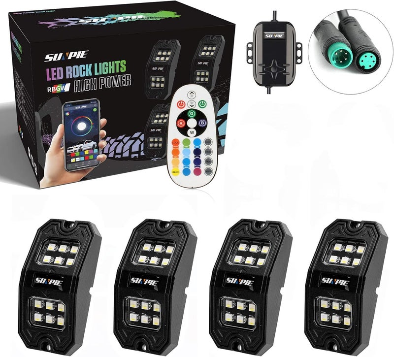 SUNPIE RGBW LED Rock Lights with Remote Control - Image 1