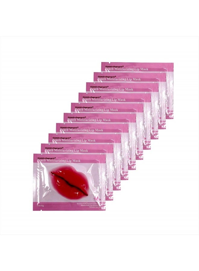 Adofect 30 Pieces Peach Moisturizing Collagen Lip Masks Crystal Lip Care Gel Pads Patches, Mouth & Lips Age Defying Masques - Great for Anti-Chapped, Anti-Wrinkle, Plump Your Lips, Rose Red - Image 1