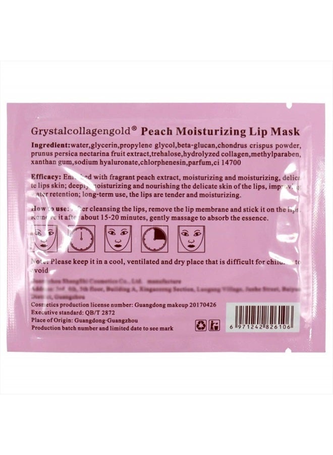 Adofect 30 Pieces Peach Moisturizing Collagen Lip Masks Crystal Lip Care Gel Pads Patches, Mouth & Lips Age Defying Masques - Great for Anti-Chapped, Anti-Wrinkle, Plump Your Lips, Rose Red - Image 3