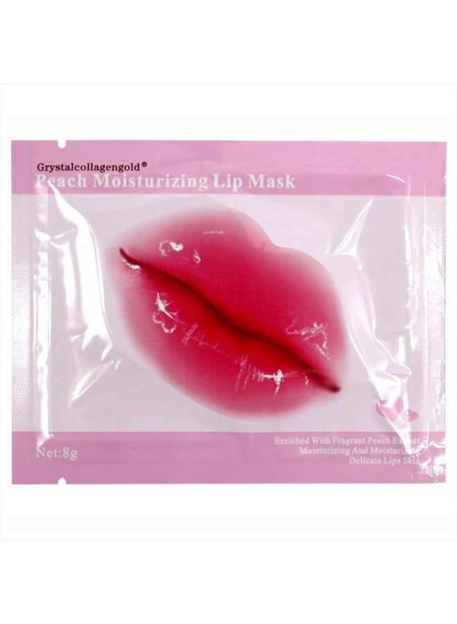 Adofect 30 Pieces Peach Moisturizing Collagen Lip Masks Crystal Lip Care Gel Pads Patches, Mouth & Lips Age Defying Masques - Great for Anti-Chapped, Anti-Wrinkle, Plump Your Lips, Rose Red - Image 2