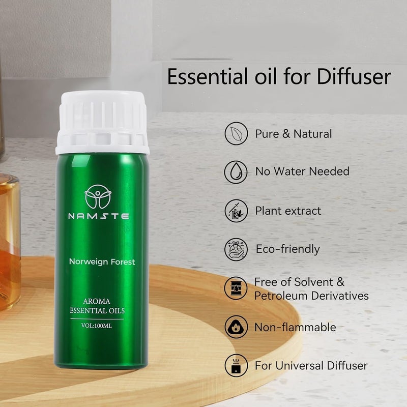 NAMSTE Floral Essential Oil 100ml, Norweign Forest Aroma Diffuser Oil, Blends Black Currant, Sweet Pepper, Oak Moss, Maple Syrup, Incense, Patchouli, Cedar for Relaxation, Sleep and Mood Lifting - Image 2