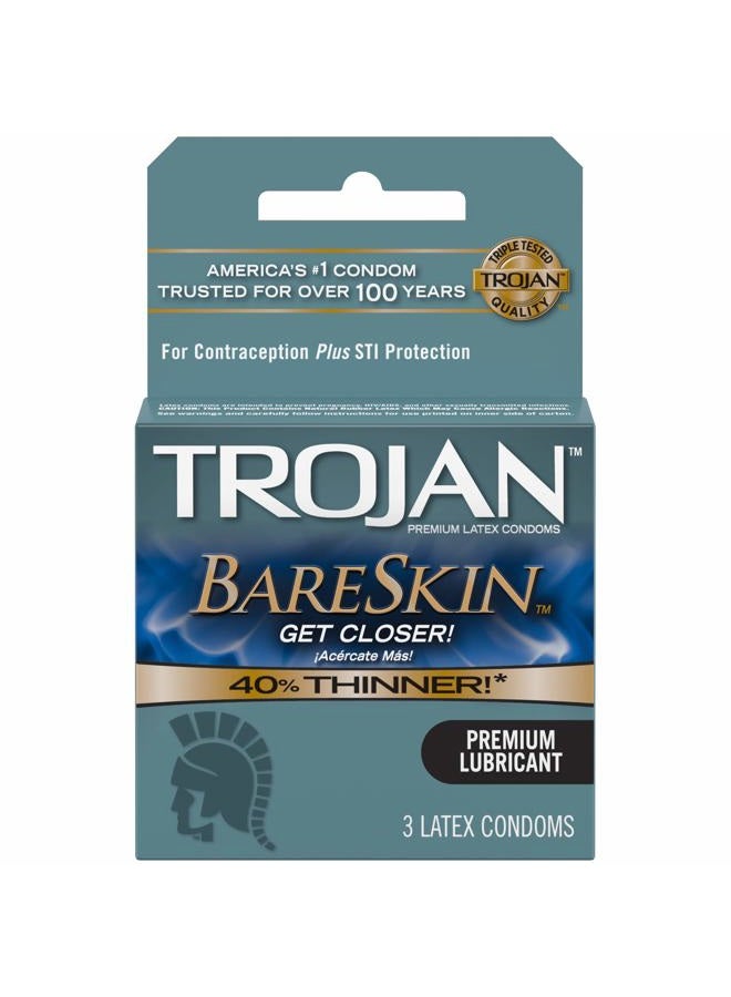 BareSkin Sensitivity Premium Latex Condoms, 3 ea (Pack of 2)