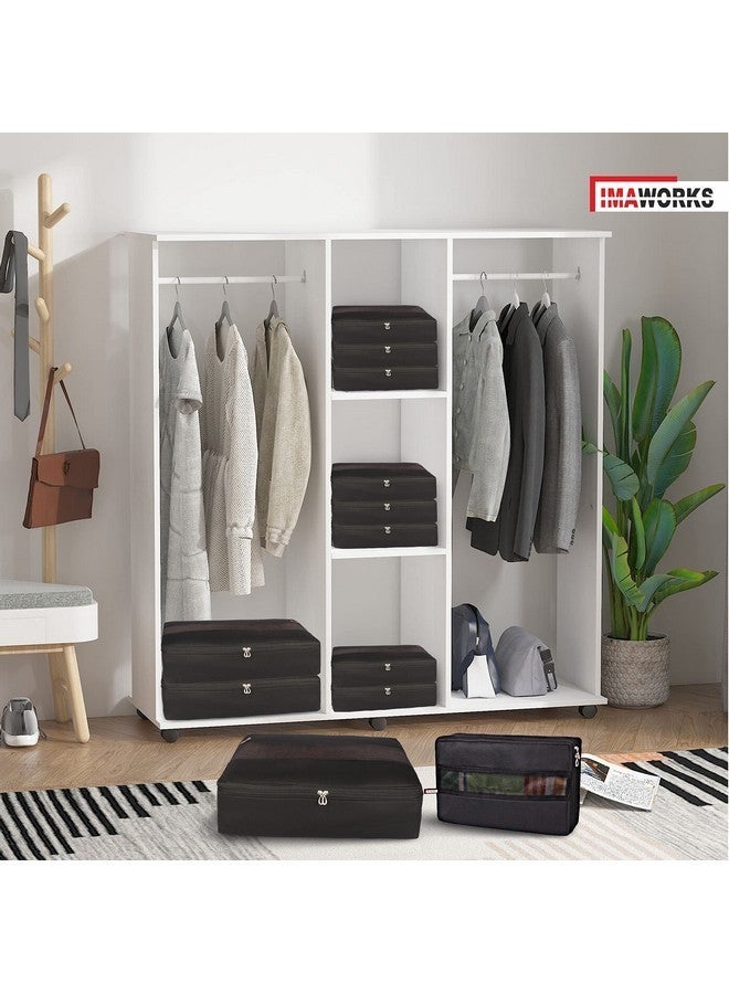 IMAWORKS 4 Set Travel Organizer Pouch Packing Cubes Luggage Organiser Set Clothes Space Savers Bags (2 Large, 1 Medium and 1 Small Cube) Black, Laminated Fabric - Image 5