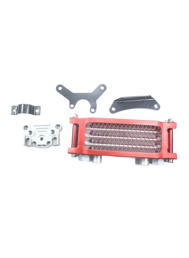 TIRGE ملحقات الدراجة النارية مبرد زيت رادياتير تبريد الماء لتمديد عمر المحرك لـ 50cc 70cc 90cc 110cc 125cc ATV دراجة ترابية دراجة نارية (أحمر) - Image 4