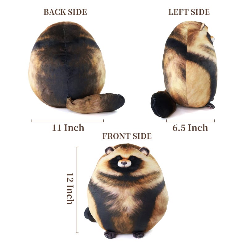 Sew Butiful Raccoon Plush, 12" Raccoon Stuffed Animal, Cute Plushies for Girls, Soft Plush Pillow, Kitten Plush Throw Pillow Doll Big Plush Toy Decoration Doll Gift for Kids,Girls, Boys Birthday Christmas - Image 3