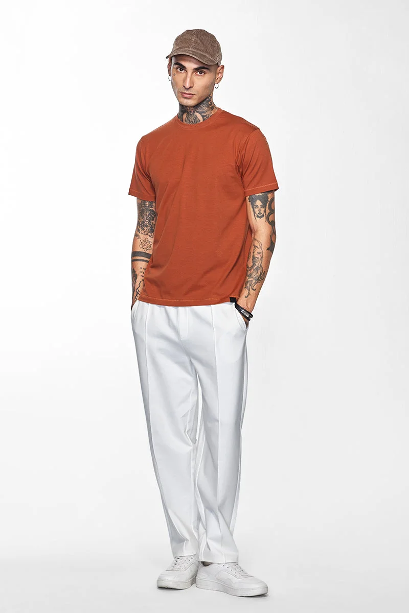 Snitch Rust Core Lab Rust Solid Slim Fit T-Shirt for Men | Best Price UAE