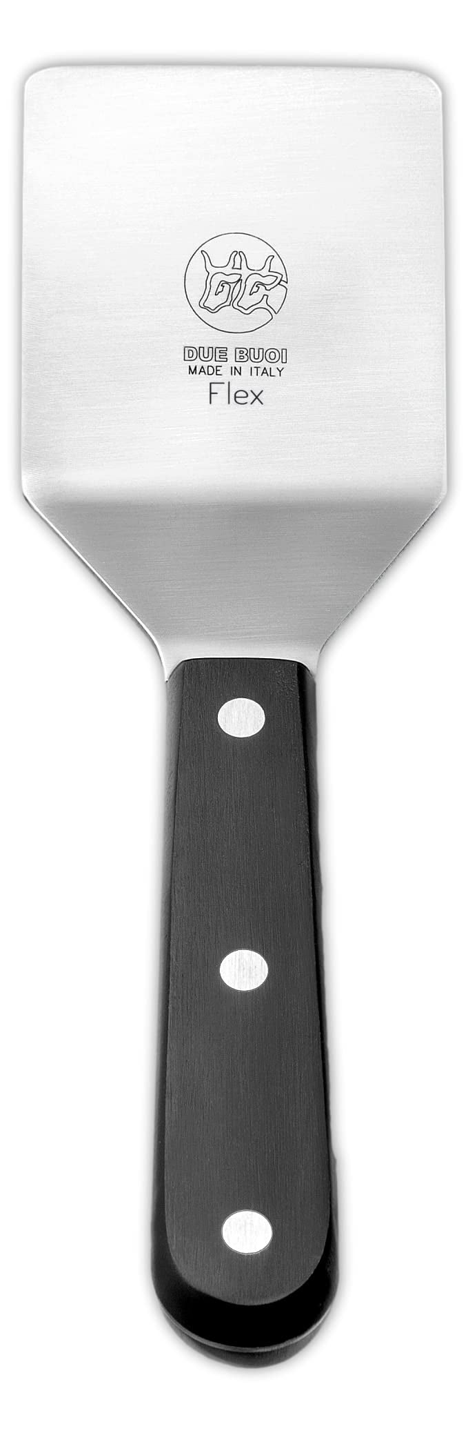 DUE BUOI Small Square Flexible Spatula Blade 256 X 256 Solid stainless steel Professional quality restaurant Kitchen bbq grill griddle Hamburger Full Tang Triple Riveted ICQ Approved