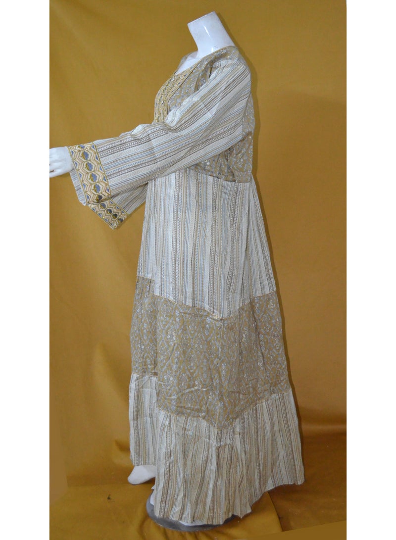 زينة جلابية نسائية أنيقة – فستان سهرة وحفلات محتشم بتطريز وأكمام طويلة مع أشرطة جانبية قابلة للتعديل - Image 4