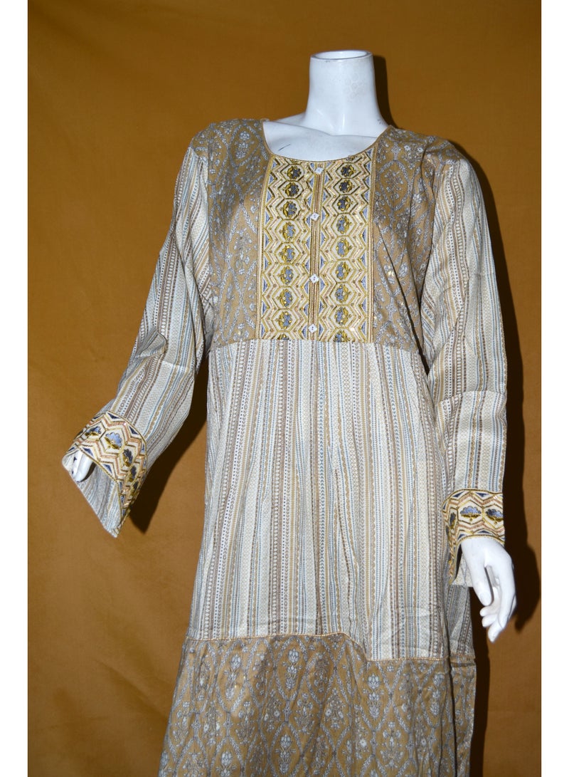 زينة جلابية نسائية أنيقة – فستان سهرة وحفلات محتشم بتطريز وأكمام طويلة مع أشرطة جانبية قابلة للتعديل - Image 5