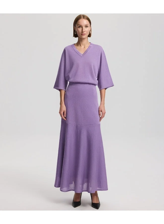 ابيكول تنورة طويلة محبوكة