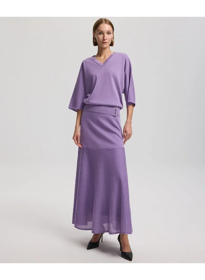 ابيكول تنورة طويلة محبوكة