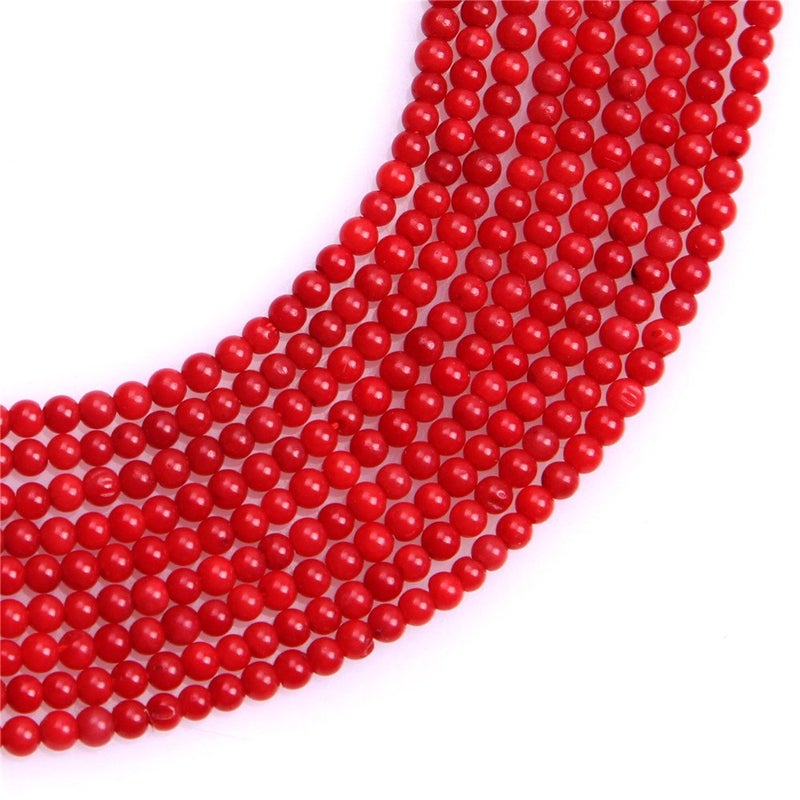 Red Coral Beads for Jewelry Making Gemstone Semi Precious 2mm Round 15 Dyed Color JOE FOREMAN