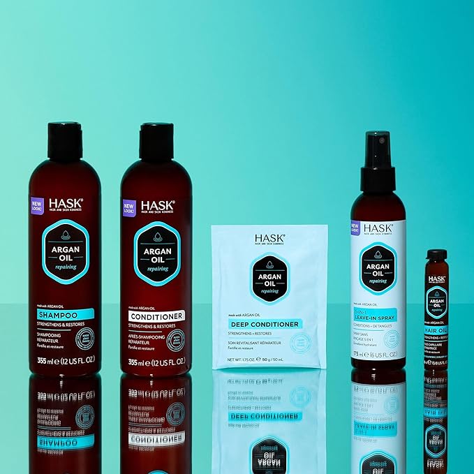 HASK Argan Oil Deep Conditioner Treatment for all hair types colour safe gluten free sulfate free paraben free 1 50mL Packette