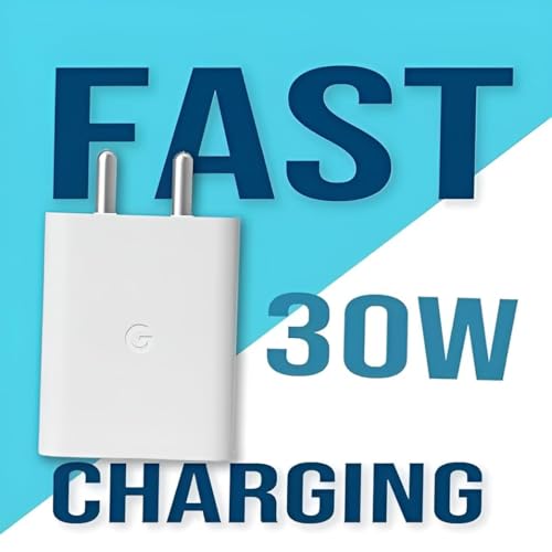 DiHines 30W Type-C Fast Charging Google Adapter | Compatible with Google Pixel 10, 10 Pro, 9A, 9 Pro, 8, 8a, 8 Pro, 7 Pro, 7a, 3a Pro, Tablets & Chromebooks | 30W USB-C Rapid Charging (White) - Image 2