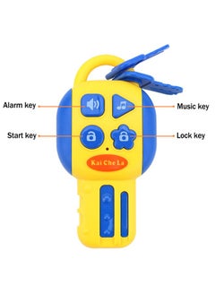 deAO Kids Steering Wheel For Backseat With Car Key Pretend Driving Simulated Driving Steering Wheel Toy With Light And Music Gifts For Kids (Yellow)  - Image 4