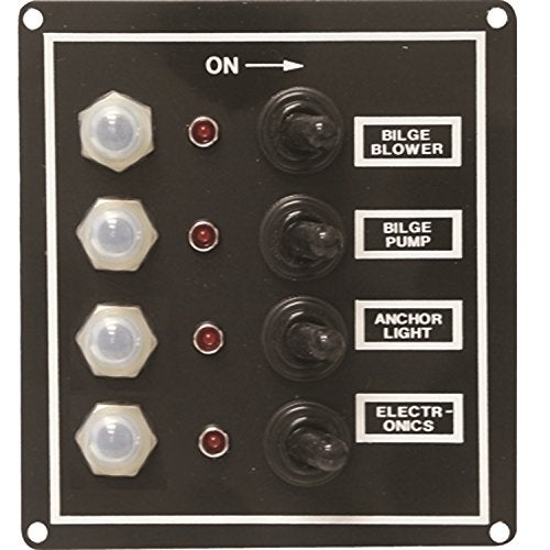 SeaSense LED Switch Panel 4 Gang with Breaker and Rubber Boots,Black - Image 5