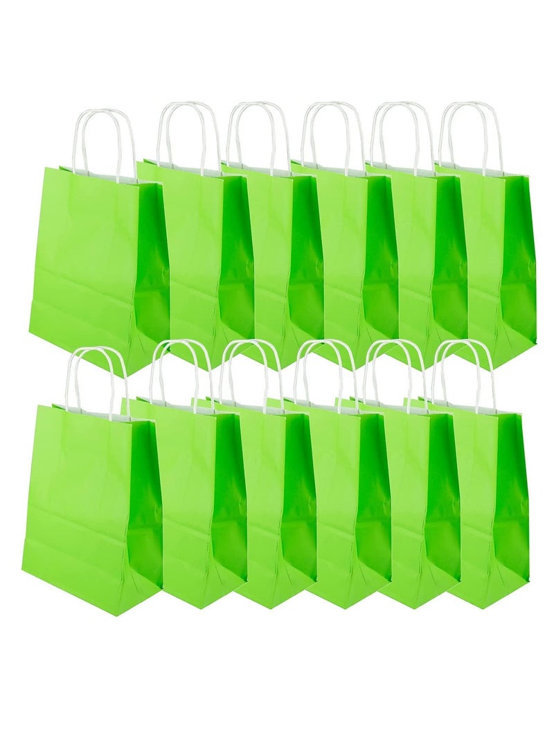 ECVV Gift Bags 24 Pieces Set Eco-Friendly Paper Bags With Handles Bulk Paper Bags Shopping Bags Kraft Bags Retail Bags Party Bags (GREEN, 27 * 22 * 11 Cm) - Image 1