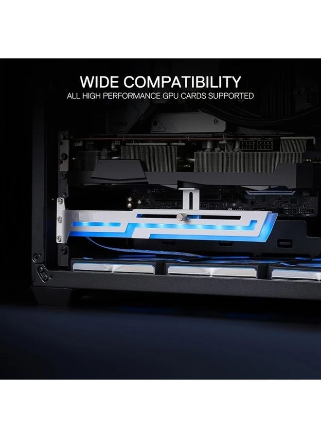 White ARGB GPU Support Bracket 5V 3 Pin Adjustable Graphics Card Holder For Desktop PC - Image 5