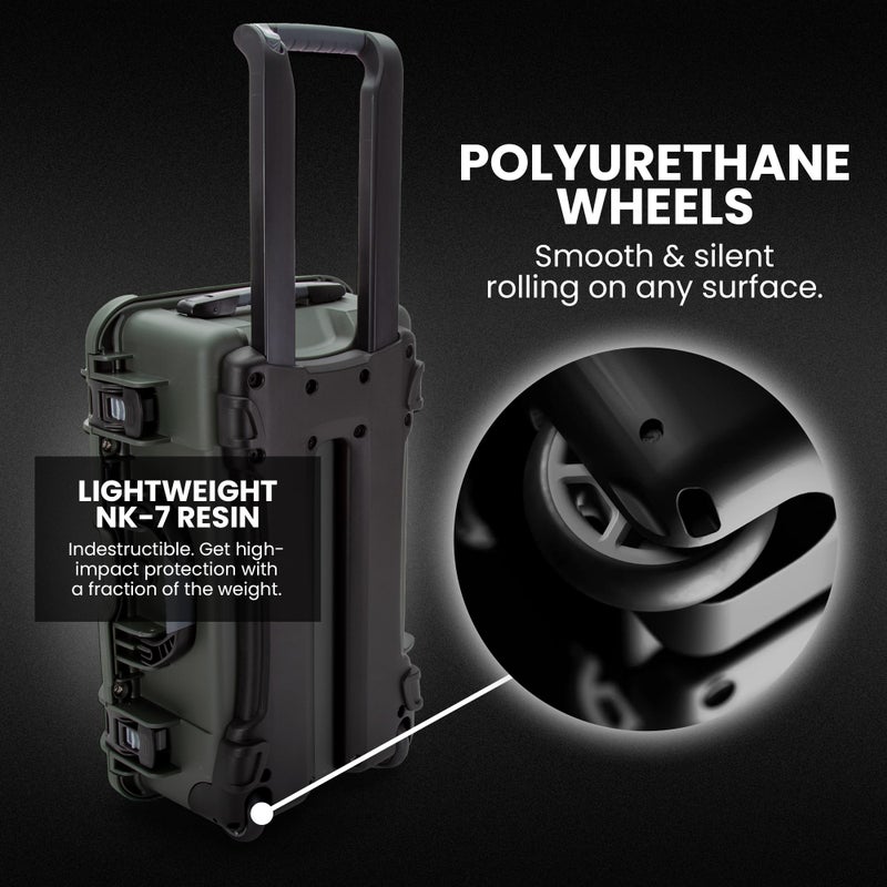 NANUK 935 Pro Photo Kit – Waterproof Travel Camera Hard Case with Padded Dividers and Wheels, 22” x 14” x 9” - Dustproof and Impact Resistant, Airline Carry-On Approved – Olive - Image 2