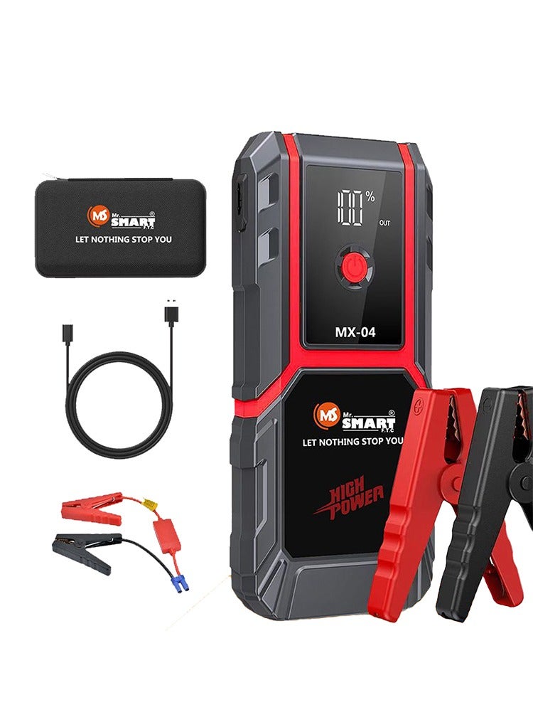 مستر سمارت باور بانك Mr Smart MX-04، متعدد الحماية، 12 فولت، مصباح LED للطوارئ، وضع SOS، مع كابلات توصيل وحافظة - Image 1