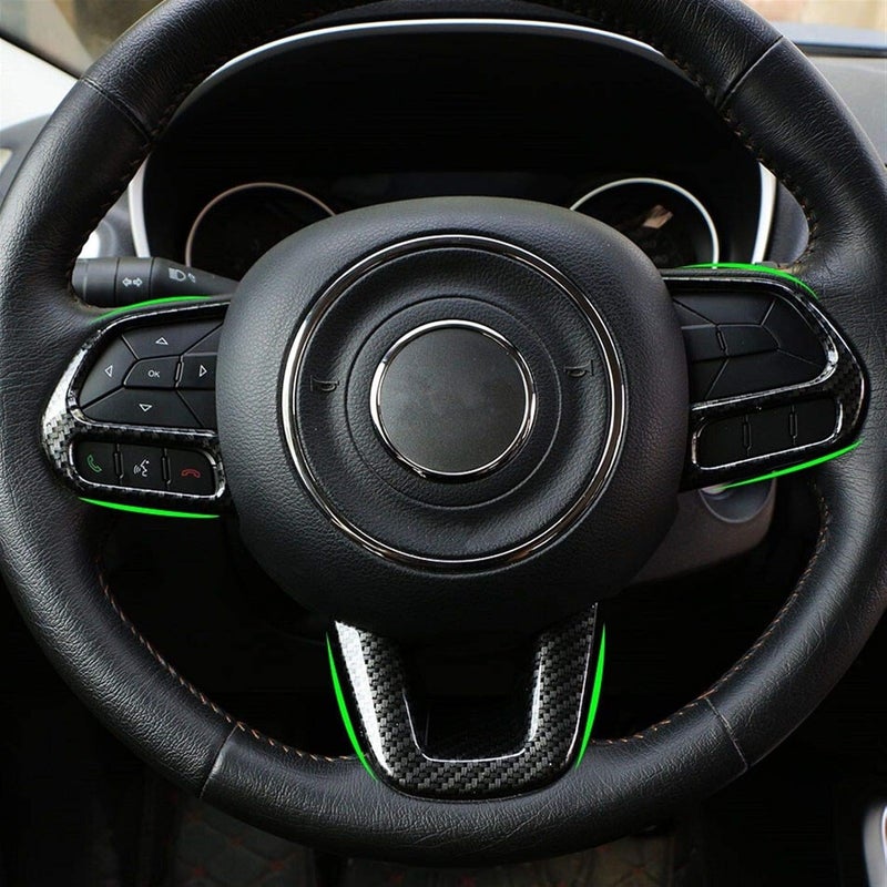 Wivplex Carbon Fiber Steering Wheel Cover Trim for Jeep - Image 4