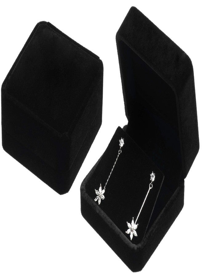 Giftop Velvet Earring Gift Boxes Jewelry Box (Black) - Image 5