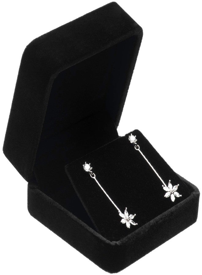Giftop Velvet Earring Gift Boxes Jewelry Box (Black) - Image 1