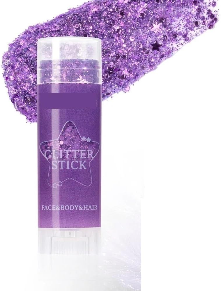 2pcs High Gloss Sparkling Sequins Glitter Gel Stick - Pearl White Pink Eyeshadow for Face & Body Makeup(06 Mermaid) - Image 1