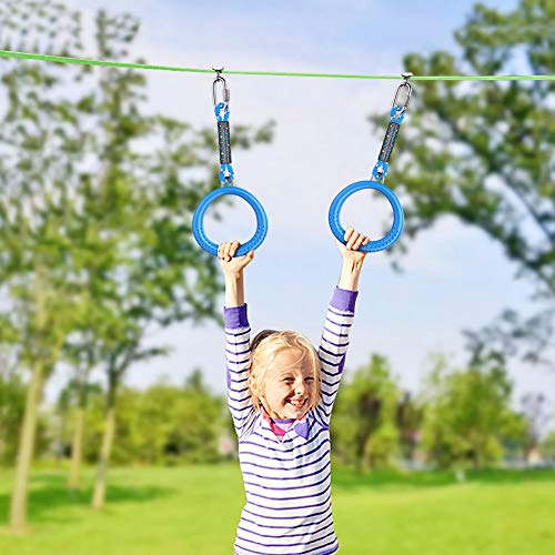 Dolibest 2 Pack of Ninja Gymnastic Rings, Monkey Ring Outdoor Backyard Ninja Accessories Set, Obstacle Course for Training for Teens,1000LB Capacity - Image 2