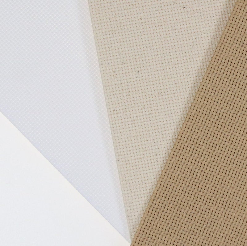 KCS 3 pc of 12" x 18"(30cmx45cm) 18CT Counted Cotton Aida Cloth Cross Stitch Fabric (White+Oatmeal+Khaki) - Image 4